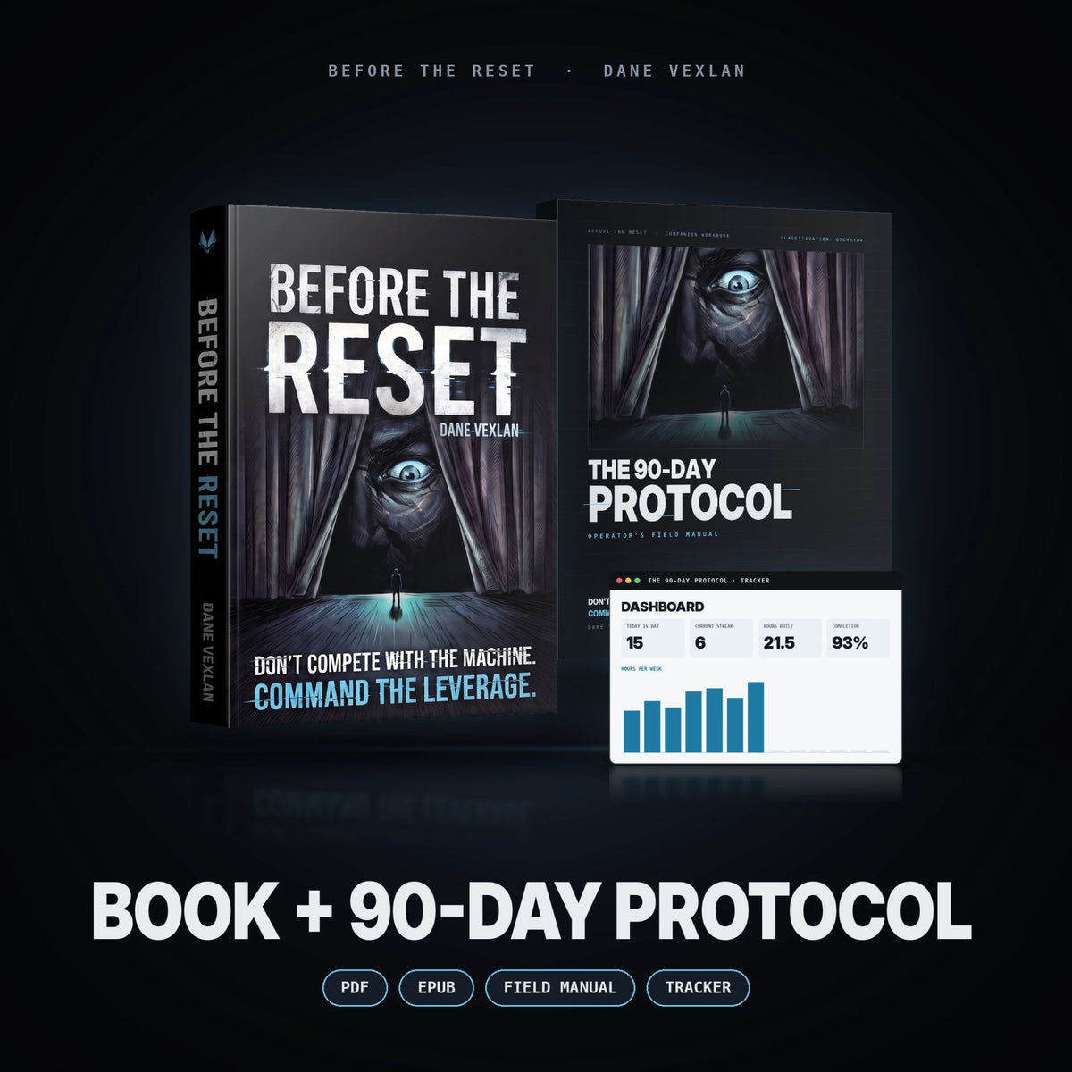 Book + 90-Day Protocol edition: the book, the Field Manual and the Tracker.